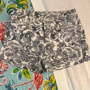 Old Navy Black and White Floral High Waist Shorts